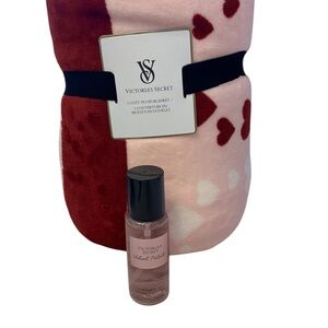Victoria's Secret Pink and Red Plush Blanket